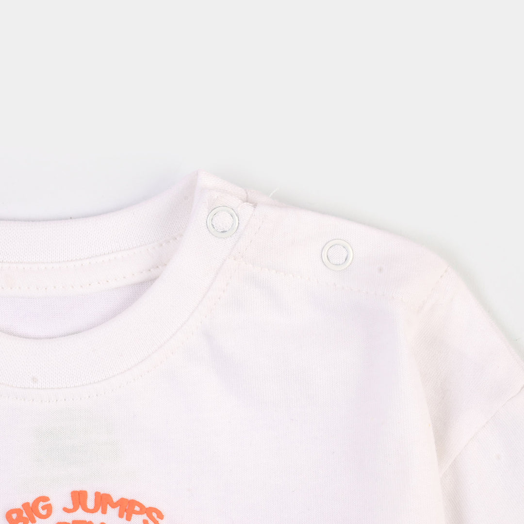 Infant Boys Cotton Jersey T-Shirt T-Rex - White