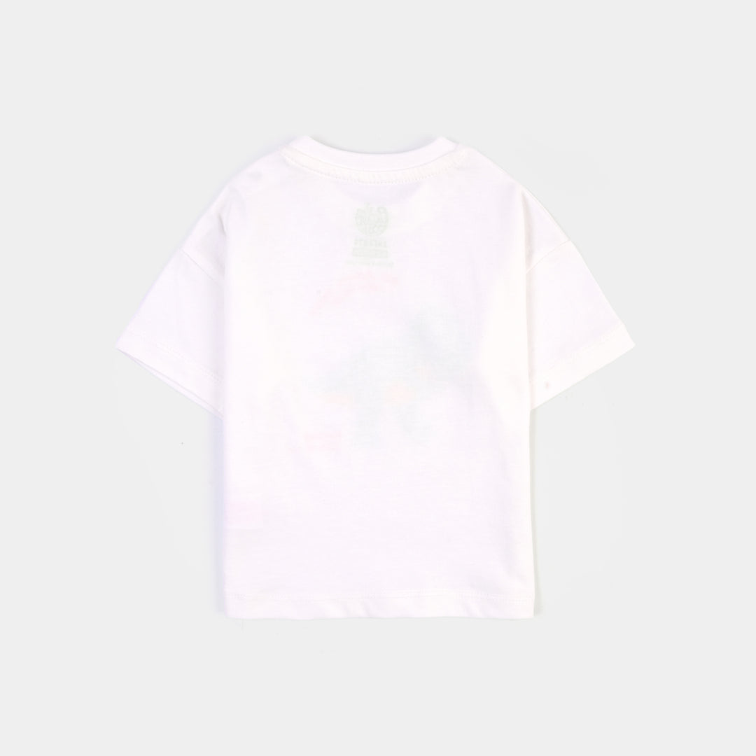 Infant Boys Cotton Jersey T-Shirt T-Rex - White
