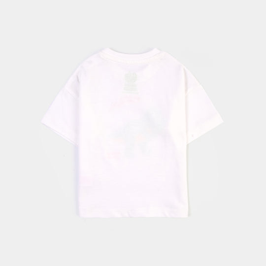 Infant Boys Cotton Jersey T-Shirt T-Rex - White