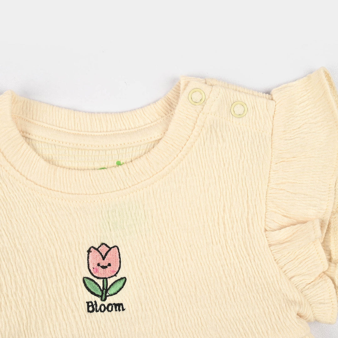 Infant Girls Poly Crinkle Frock Bloom-Yellow