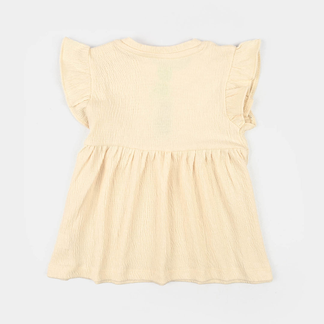 Infant Girls Poly Crinkle Frock Bloom-Yellow