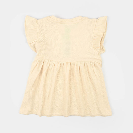 Infant Girls Poly Crinkle Frock Bloom-Yellow