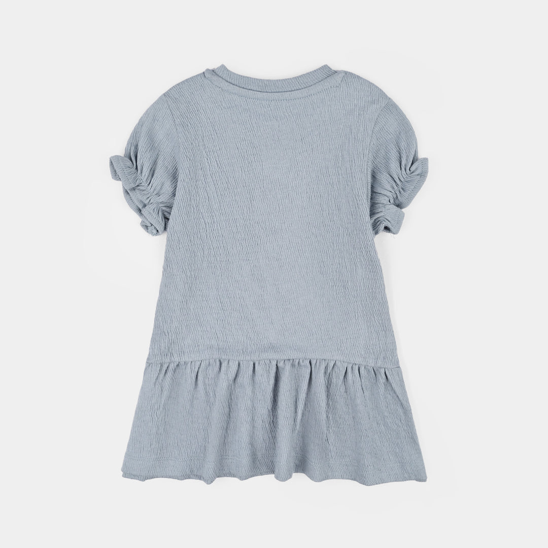 Infant Girls Poly Crinkle Frock Lets Have A Good Day