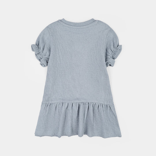 Infant Girls Poly Crinkle Frock Lets Have A Good Day