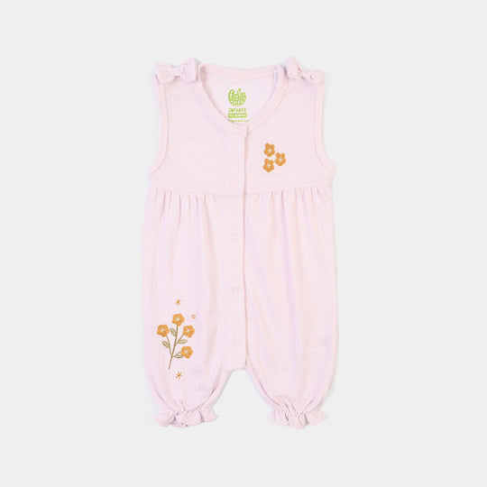 Infant Girls Poly Crinkle Romper Candy-Purple
