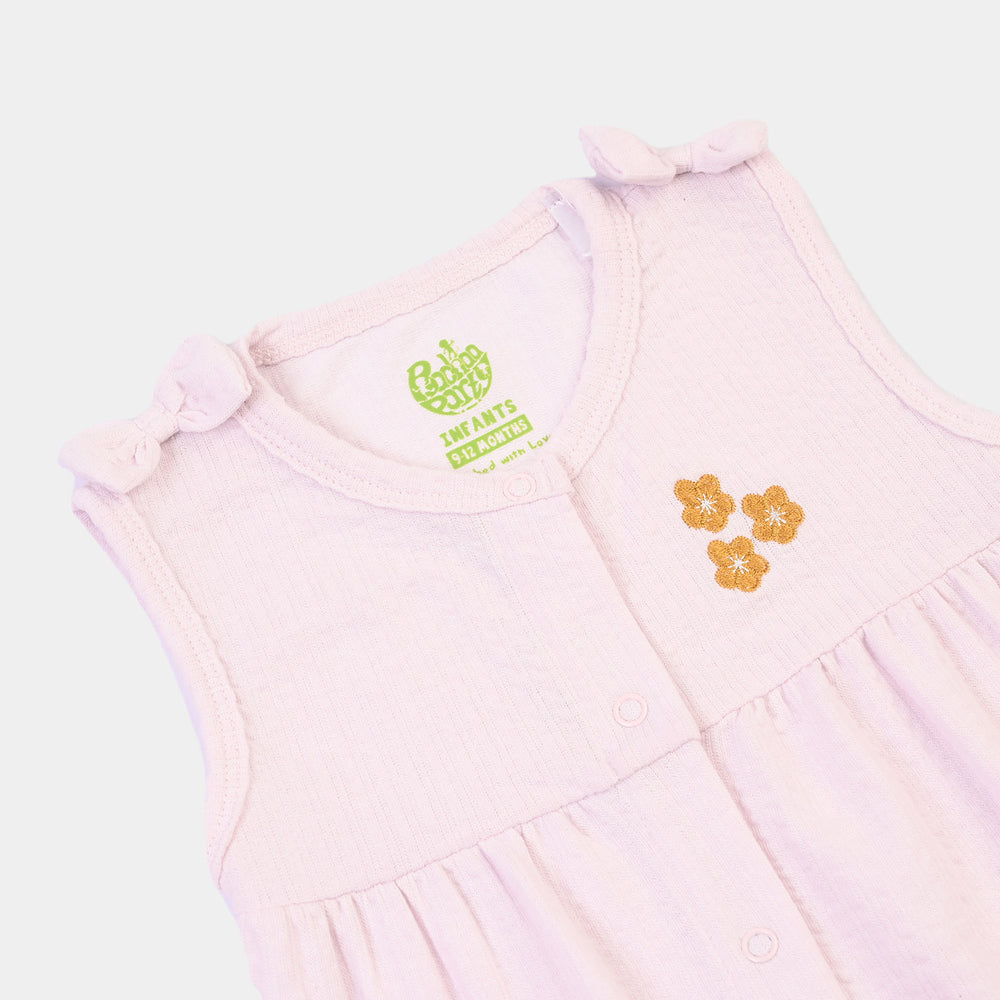 Infant Girls Poly Crinkle Romper Candy-Purple
