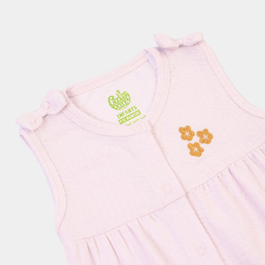 Infant Girls Poly Crinkle Romper Candy-Purple