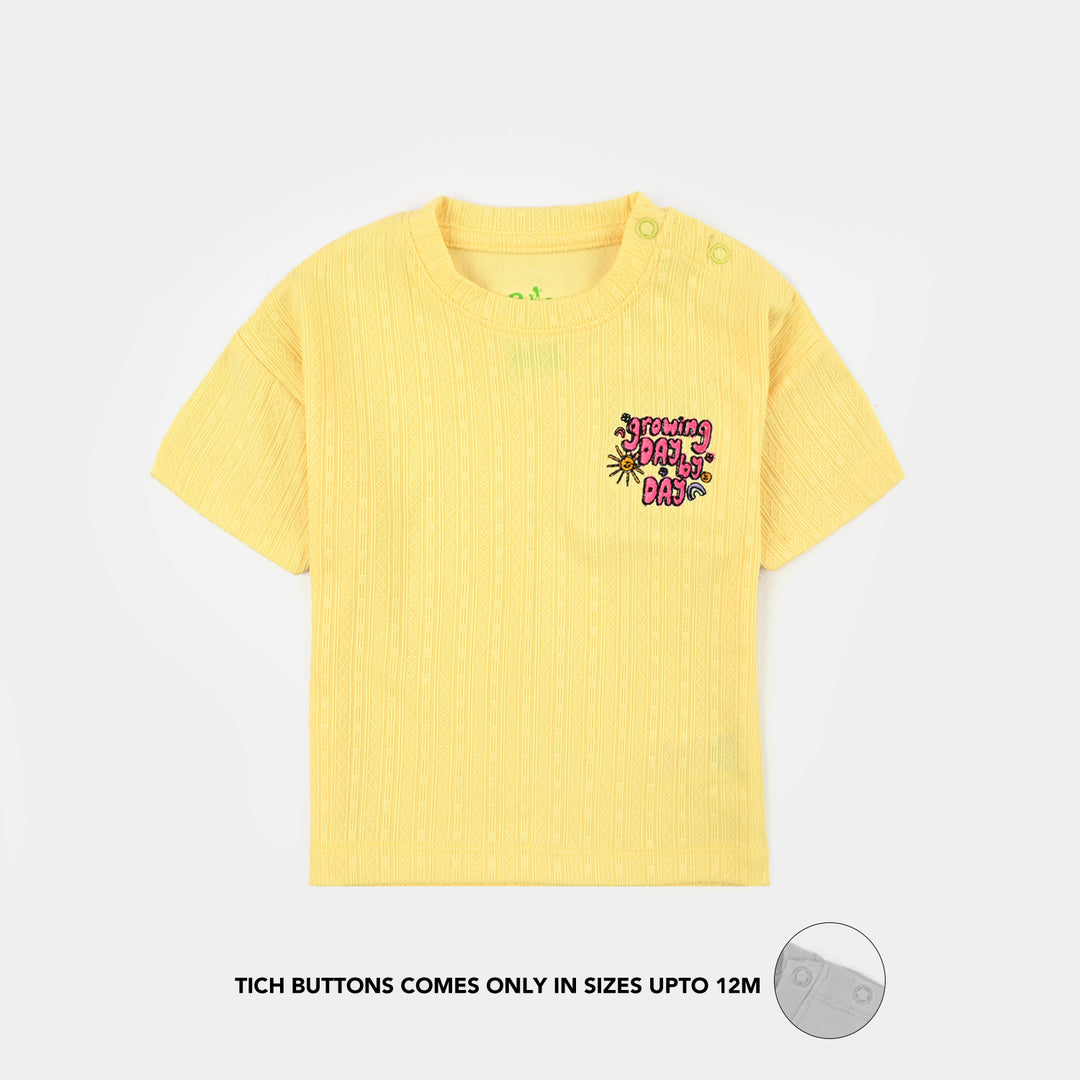Infant Girls Poly Crinkle T-Shirt Growing-Yellow