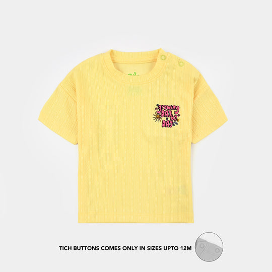 Infant Girls Poly Crinkle T-Shirt Growing-Yellow