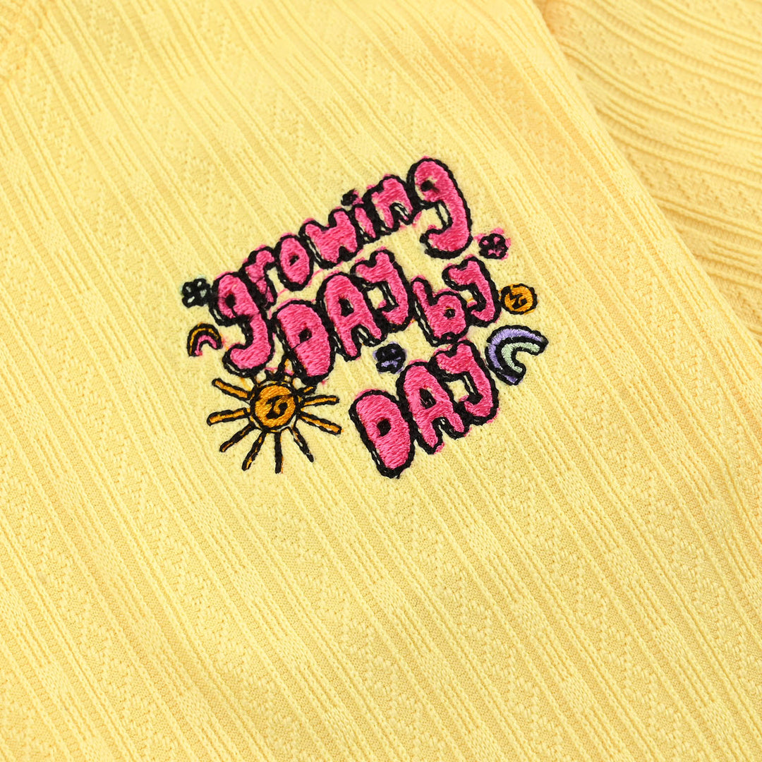 Infant Girls Poly Crinkle T-Shirt Growing-Yellow