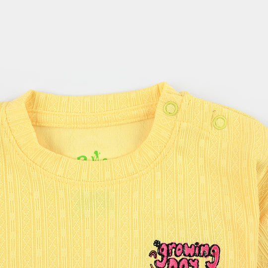 Infant Girls Poly Crinkle T-Shirt Growing-Yellow