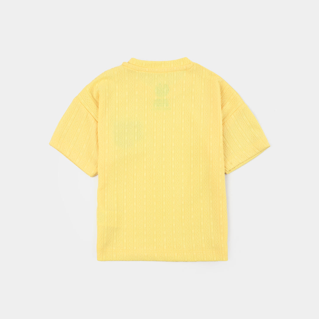 Infant Girls Poly Crinkle T-Shirt Growing-Yellow