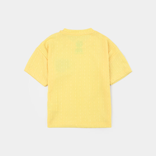 Infant Girls Poly Crinkle T-Shirt Growing-Yellow