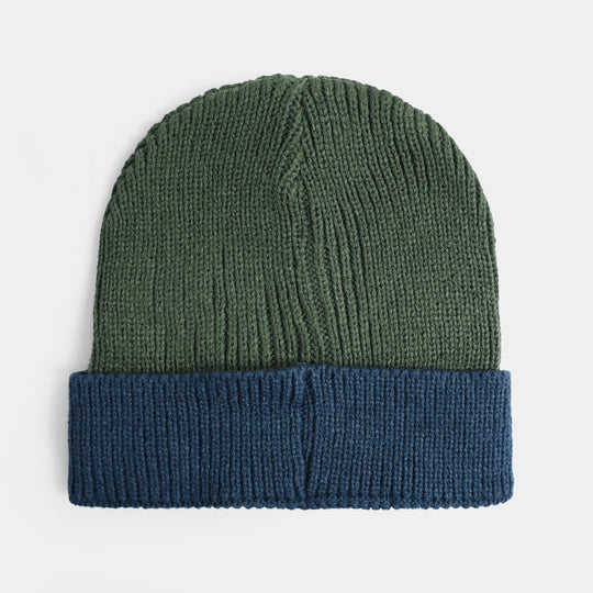 Boys Acrylic Woolen Cap - Excellent - Blue & Green