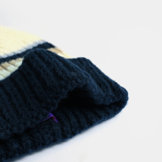 Boys Acrylic Woolen Cap - 3 Stripe - Multi