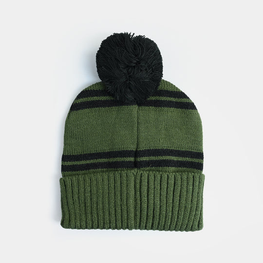 Boys Acrylic Woolen Cap - Dude - Green