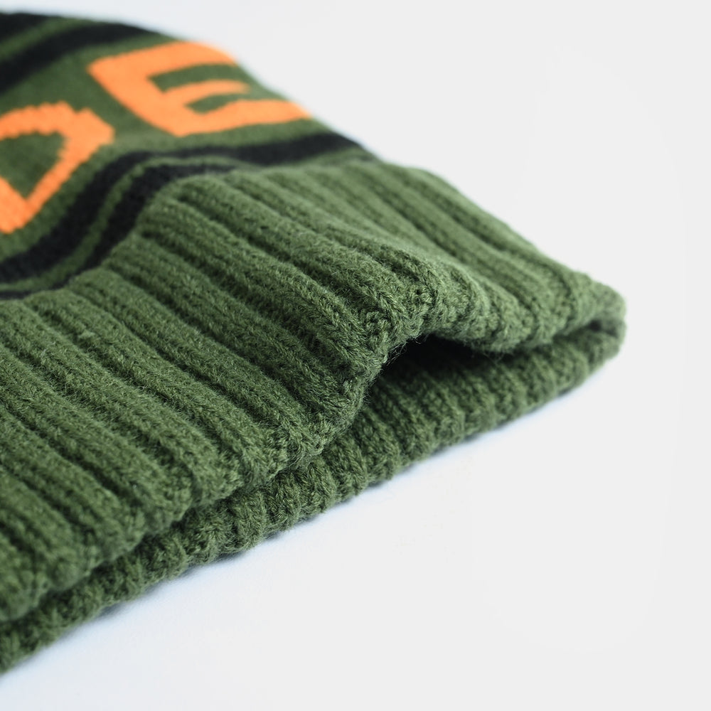 Boys Acrylic Woolen Cap - Dude - Green