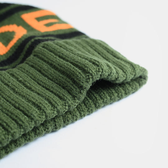 Boys Acrylic Woolen Cap - Dude - Green
