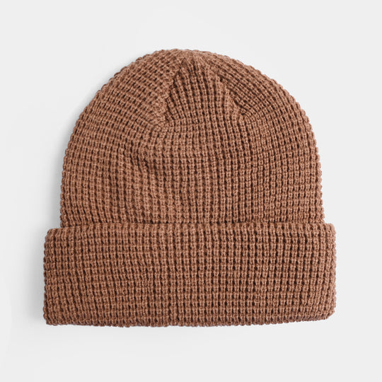 Boys Acrylic Woolen Cap - Box Knit - Brown