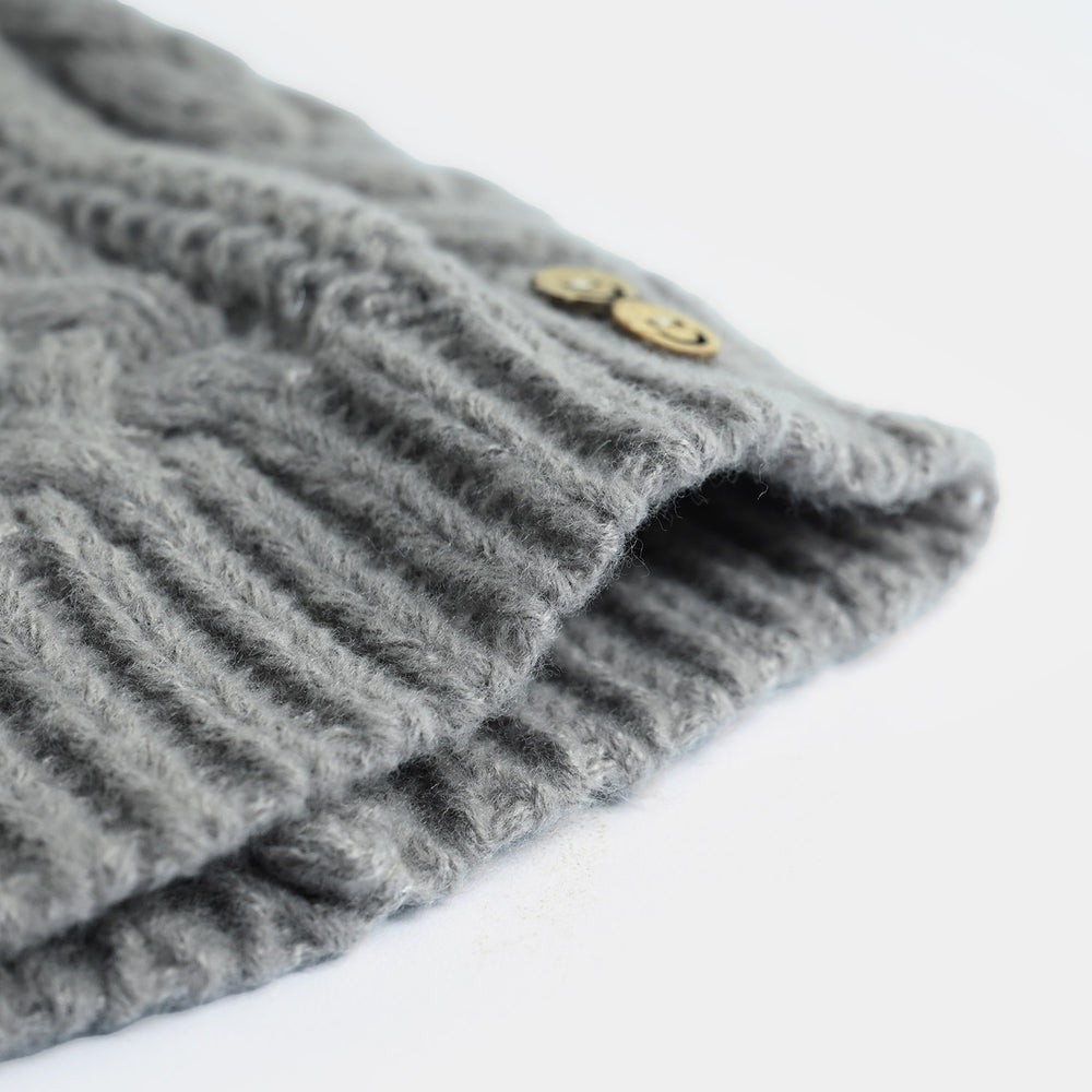 Boys Acrylic Woolen Cap - Forest - Grey
