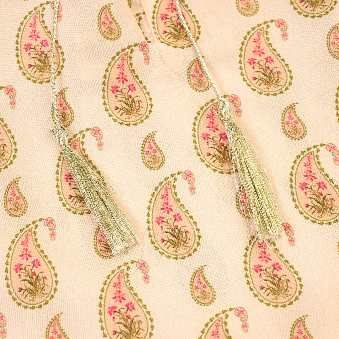 Infant Girls Poly Lawn Printed 2Pcs GulBahar-Peach
