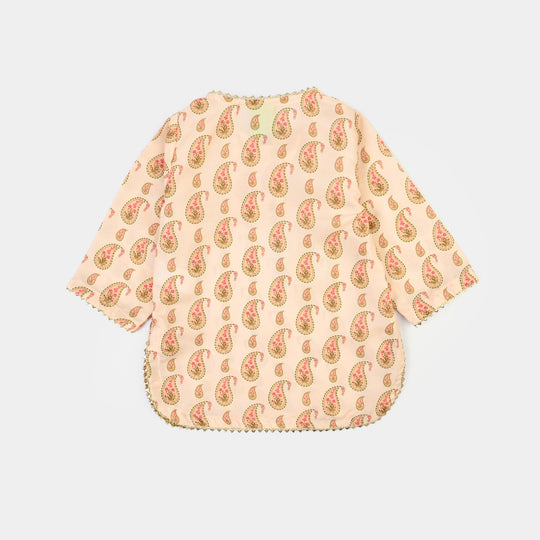 Infant Girls Poly Lawn Printed 2Pcs GulBahar-Peach