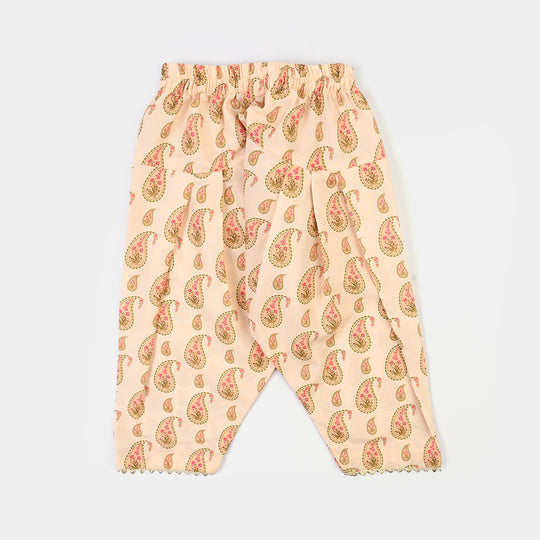 Infant Girls Poly Lawn Printed 2Pcs GulBahar-Peach
