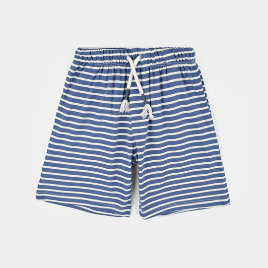 Boys Yarn Dyed Short Stripes-BLUE