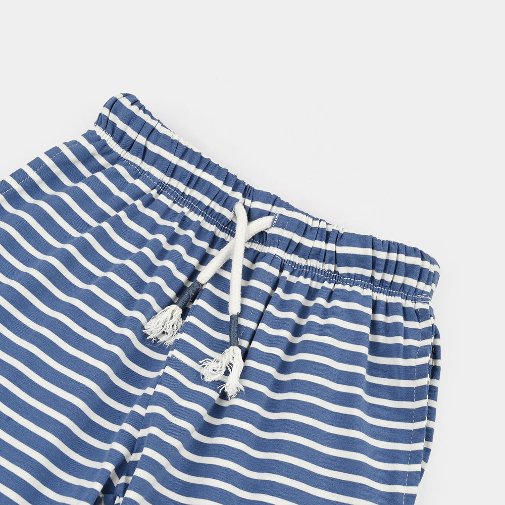 Boys Yarn Dyed Short Stripes-BLUE