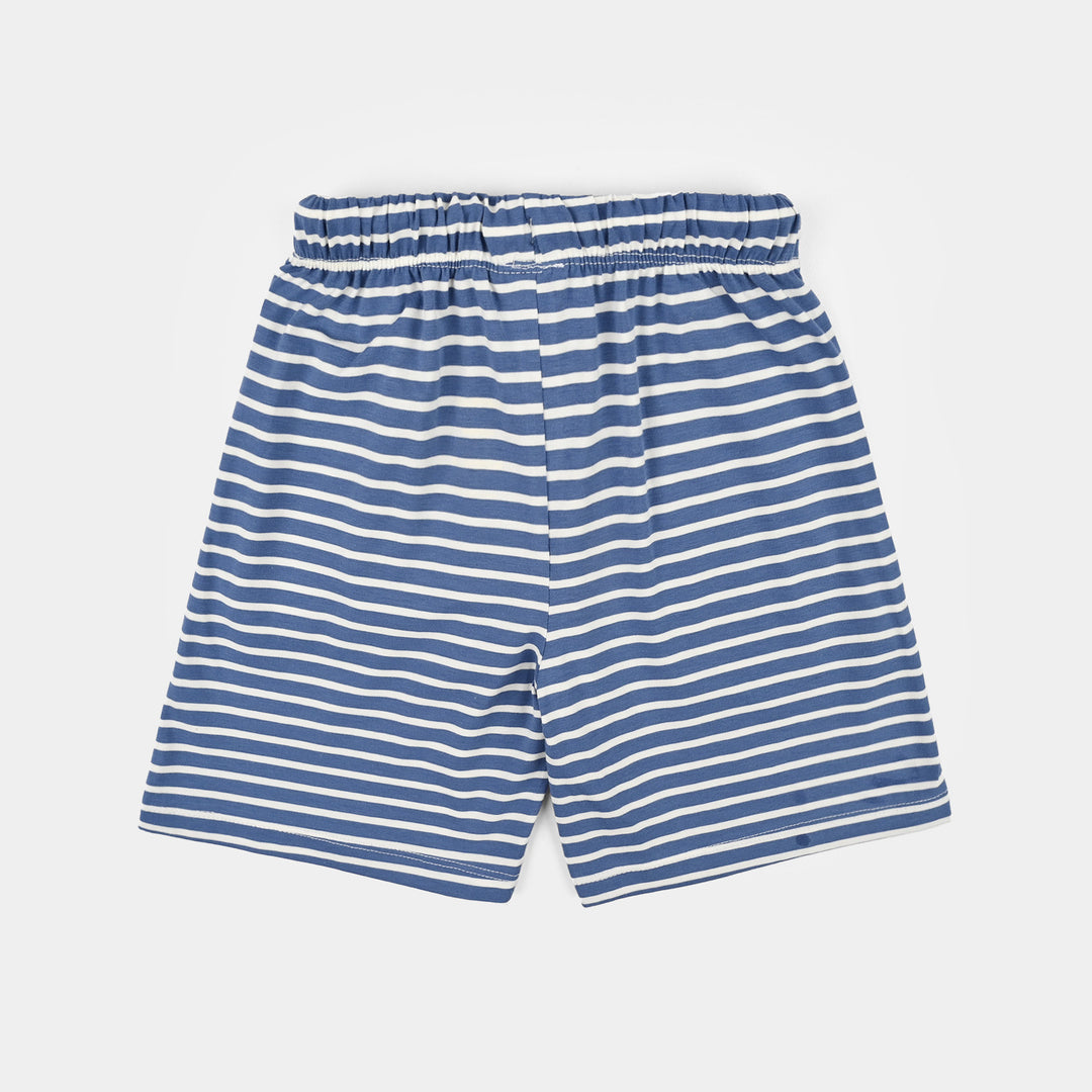 Boys Yarn Dyed Short Stripes-BLUE