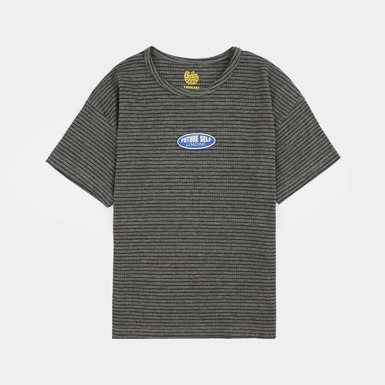 Boys Yarn Dyed T-Shirt Future Self-GREY