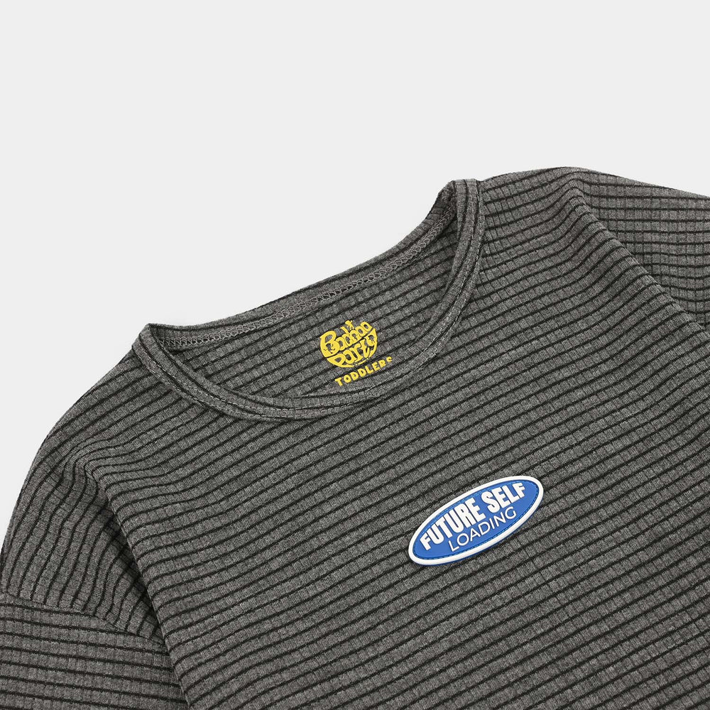 Boys Yarn Dyed T-Shirt Future Self-GREY