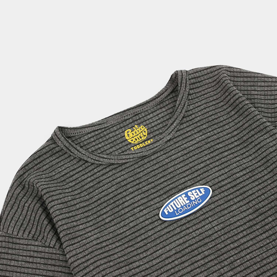 Boys Yarn Dyed T-Shirt Future Self-GREY