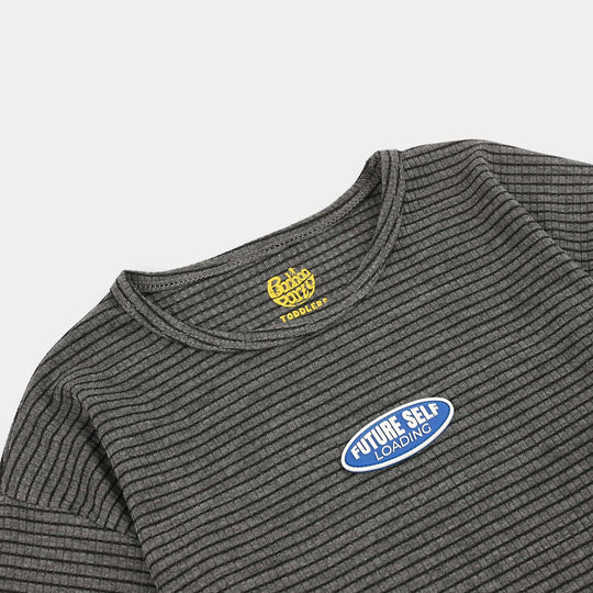Boys Yarn Dyed T-Shirt Future Self-GREY