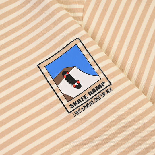 Boys Yarn Dyed T-Shirt Skate Ramp-BROWN