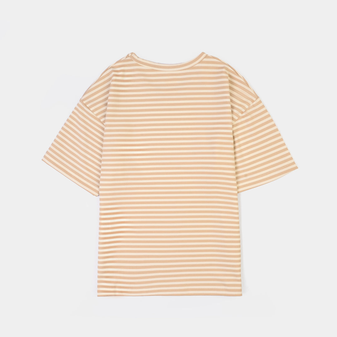 Boys Yarn Dyed T-Shirt Skate Ramp-BROWN