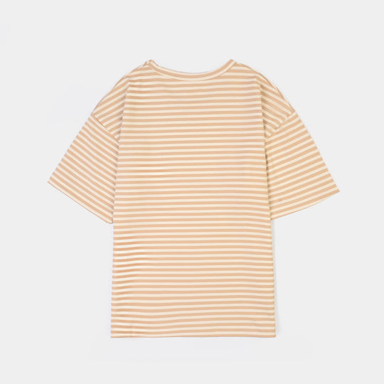 Boys Yarn Dyed T-Shirt Skate Ramp-BROWN