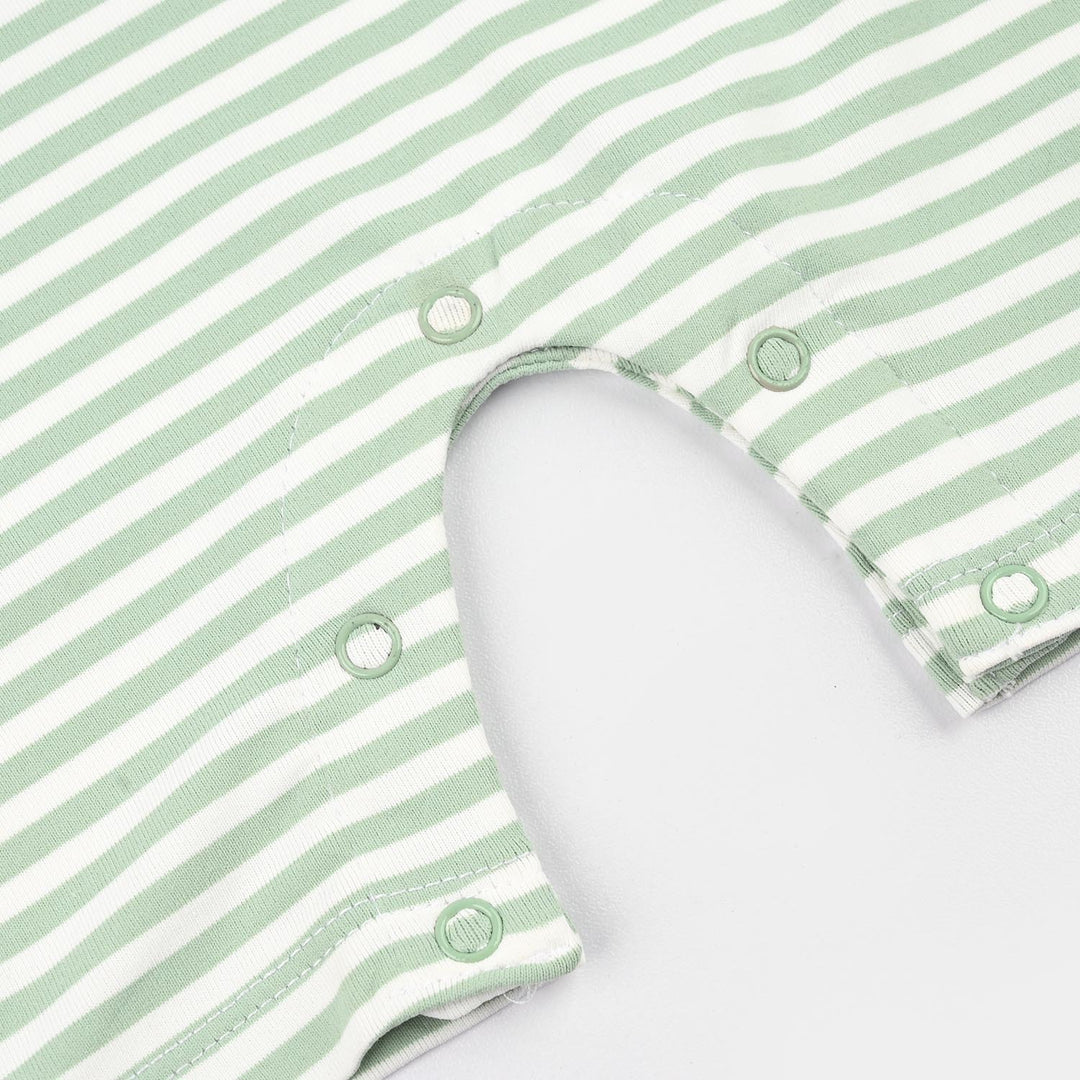 Infant Boys Yarn Dyed Fashion Romper Mini World-Green