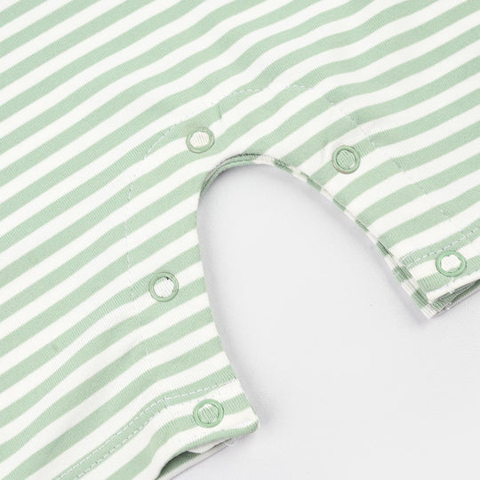 Infant Boys Yarn Dyed Fashion Romper Mini World-Green