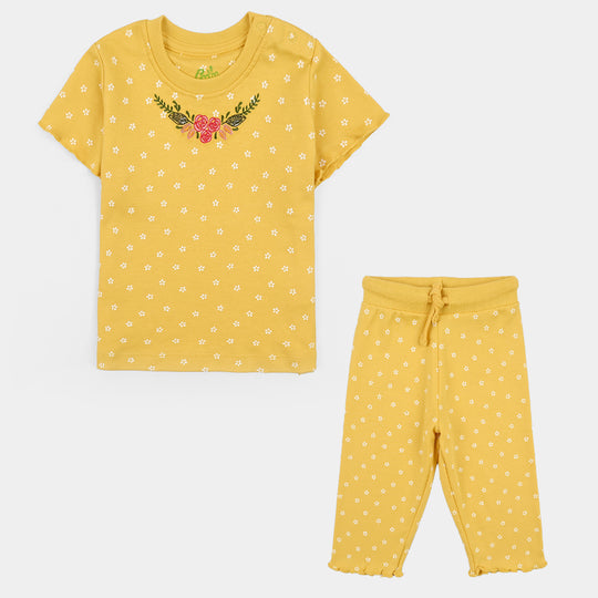 Infant Girls Cotton Interlock 2 Piece Suit Honey Blossom