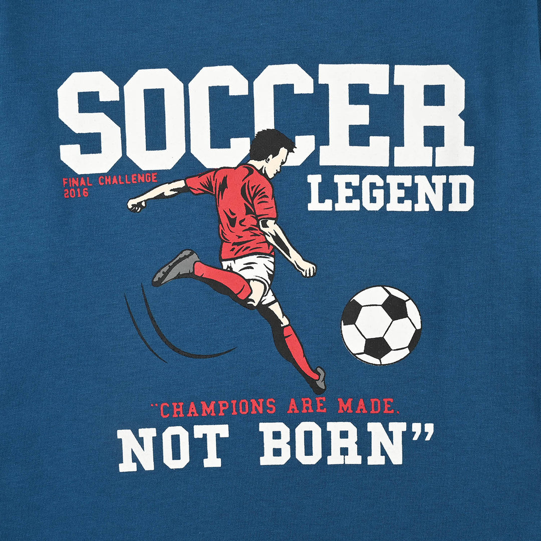 Boys Cotton Jersey T-Shirt Soccer Legend-BLUE