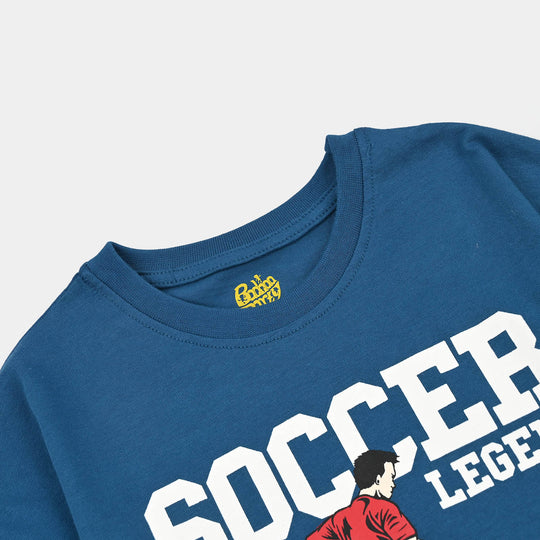 Boys Cotton Jersey T-Shirt Soccer Legend-BLUE