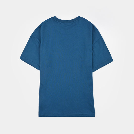Boys Cotton Jersey T-Shirt Soccer Legend-BLUE