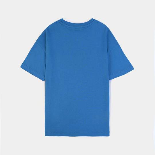 Boys Cotton Jersey T-Shirt Champ-BLUE