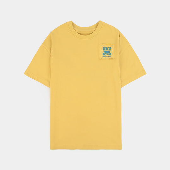 Boys Cotton Jersey T-Shirt Play Win-Yellow