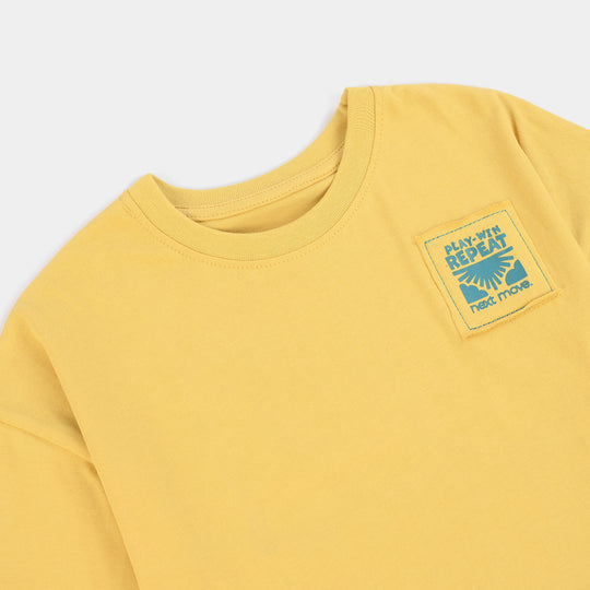 Boys Cotton Jersey T-Shirt Play Win-Yellow