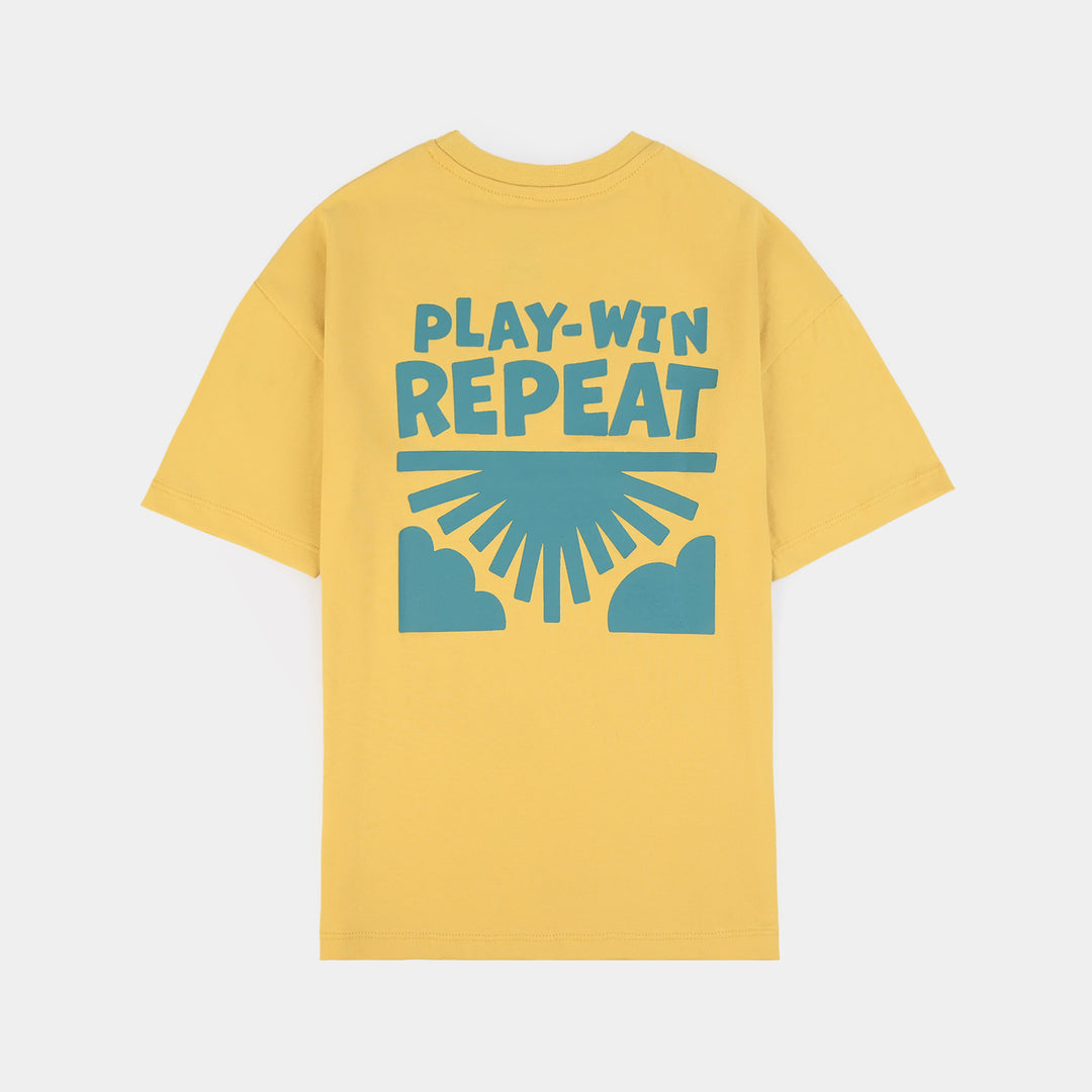 Boys Cotton Jersey T-Shirt Play Win-Yellow