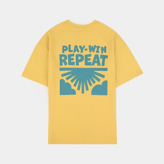 Boys Cotton Jersey T-Shirt Play Win-Yellow