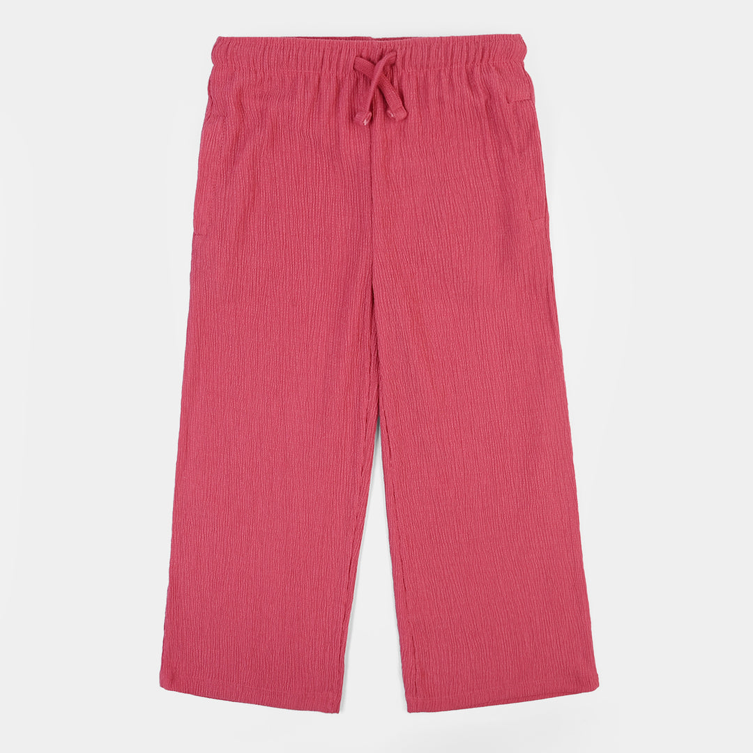 Girls Poly Crinkle 2 Piece suit Unique-Pink