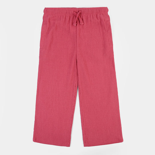 Girls Poly Crinkle 2 Piece suit Unique-Pink